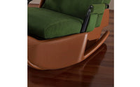 High-Back Rocking Lounge Chair with Leg Rest Corduroy Rocking Lounge Chair with Footrest Foldable Reclining Rocker with Footrest Sturdy for Balcony