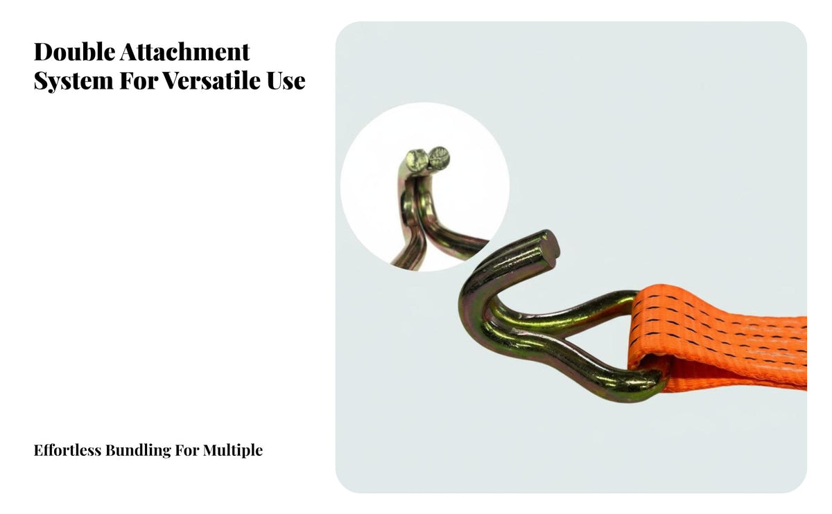 Long-Lasting Stitching Ratchet Tie-down Strap Non-Elastic Weave Cargo Strap with Tensioner Rust-Proof for Movers, Transport Vehicle Hauling
