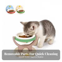 Tilted Raised Cat Bowls Stable Elevated Cat Bowls Sturdy Elevated Pet Bowl for Cats, Small Pets, Home