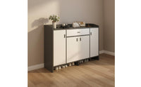 Wooden Footwear Storage Unit with Drawer Solid Wood Construction Freestanding Entryway Storage Cabinet Dust-Resistant Design Modern Shoe Rack With