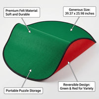 Felt Puzzle Storage Mat for Kids with Roll Design for Home Portable Organizer with Floor Protection