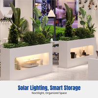 Iron Planter Box, Solar Outdoor Flower Bed, Divider