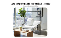 Small Space suitable for Iron Frame Settee Removable and cleanable Cover space-saving Couch utilitarian Aesthetic Living Room Seating Japanese aesthetic for Apartment Dwellers, Young Adults, Office Workers, Studio Flat, Lounge Area, Bedroom, Entryway