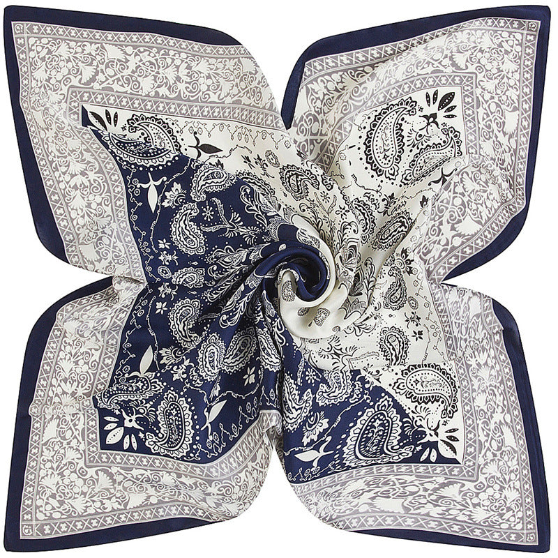 Maithong 60cm Imitation Silk Ethnic Patchwork Paisley Scarf for Women