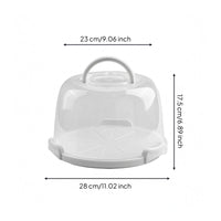 Clear Cake Keeper Top Handle Dessert Carrier Round Base