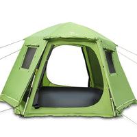 Hexagonal Pop-Up Camping Tent for 3-8 People, Double Layer, UV Protection, Instant Setup for Outdoor Travel
