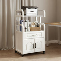 Rolling Storage Cabinet With Wheels Mobile Printer Simple Assembly Multi-Tier Printer Shelf for Study Room