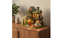 DIY Fairy Garden House Kit Warm Lighting 3D Wooden Model Kit Stable Structure Light up Miniature Dollhouse for Teens, Home Decor