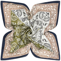 Maithong 60cm Imitation Silk Ethnic Patchwork Paisley Scarf for Women