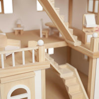 Villa Dollhouse Sturdy Wood Princess Dollhouse opening Layout Pretend Play House for Nursery