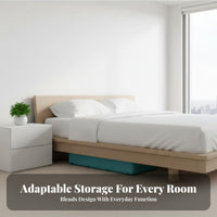 Flat Rolling Storage Bin Low-Height Under-Bed Container Space-Saving for Closet