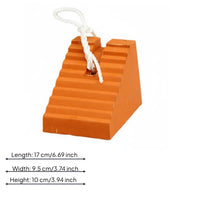Wheel Chock Ribbed Rubber Wheel Chock Tire Block Rope Loop Safety Block Sloped Top