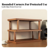 Tiered Wooden Display Stand Clutterclutterand uncluttered Organization Desktop Shelf clearstanding