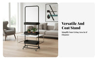 3-Tier Rolling Rack with Hanging Grid Multi-Functional 3-Tier Rolling Wire Rack