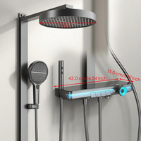 Rainfall brass shower with temp control