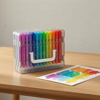 48 Pieces Transparent Storage Case Soft-Tip Markers Assorted Colors 48 Acrylic Markers Acrylic Paint Pens for Drawing, Coloring