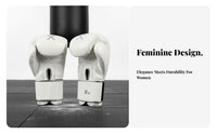 Wear-Resistant PU Leather Women's Boxing Gloves Thick Padding Female Sparring Gloves Multi-Layer Shock Absorption Wide Wrist Support for Girls, Youngsters, Gym