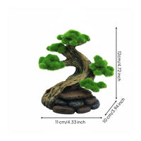 Resin Greenery Tree Ornament No Fading Aquarium Tree Stump Tank Landscape Decoration for Terrarium