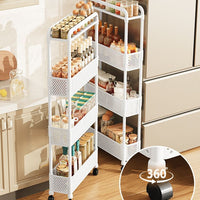 Edge Gap Storage Cart with 3-Layer Shelving for Kitchen, Bedroom, and Refrigerator Gap