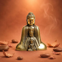 Sakyamuni Buddha Figurine Collectible Brass Buddha Statue Gift Idea for Office