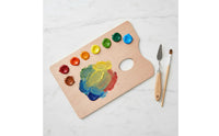 Natural Wood Grain Unfinished Wooden Palette Right and Left Hand Use Wooden Paint Palette Lightweight Art Supply Easy to Clean
