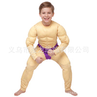 Kids Gladiator Muscle Costume Jumpsuit for Halloween
