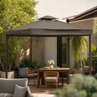Vented Gazebo Replacement Canopy Waterproof Replacement Canopy Top Weatherproof Double-Layer Gazebo Top Heavy Duty for Patio, Backyard, Garden