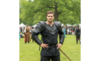 Shoulder Battlewear with Arm Plates Medieval Cosplay Battlewear Faux Leather Shoulder Plates for Cosplayers, Larpers, Halloween