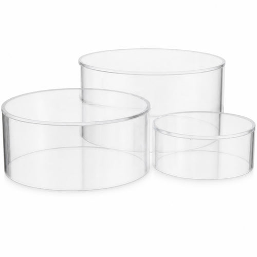 3 Pieces Acrylic Cylinder Riser Sturdy Acrylic Display Riser Sturdy for Vanity