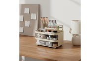 Cosmetic Storage Box with Drawers Transparent Makeup Organizer with Drawers Space Saving Rotating Makeup and Jewelry Organizer for Dresser Top