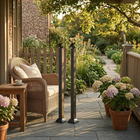 2 Pieces Square Tube Railing Post 90 Cm Stair Railing Post Black for Stairs