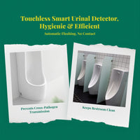 Touchless urinal flush saves water