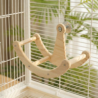 Bird Solid Wood Running Wheel for Parrot Exercise, Pet Bird Wheel for Indoor Activity, Wooden Exercise Wheel