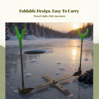 Foldable Fishing Pole Holder, Sturdy, for Ice Fishing Trips
