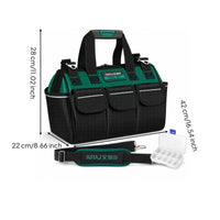 Tool Bag Tool Organizer Tool Storage Bag Handheld Tool Carrier with Multiple Front Flap Pockets and Shoulder Strap Suitable for Plumbers Technicians Maintenance Work