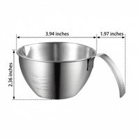 Mixing Bowl and Rice Washer with Handle, 304 Stainless Steel Mesh Rice Strainer with Measurements, Versatile Salad Bowl for Adult Meal Prep