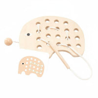 Animal Lacing Game Hand-Eye Coordination Wooden Threading Toy Wood Wooden Animal Threading Board for Preschoolers, Kids, Classroom