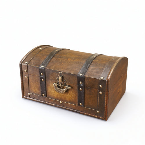 Wooden Box with Curved Lid Distressed Decorative Keepsake Storage Chest Rustic Wooden Keepsake Box for Collectors