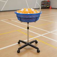 Large Capacity Table Tennis Collector with Wheels Mobile Table Tennis Ball Holder Cart Wheeled Table Tennis Ball Basket Rolling for Coaches, Trainers