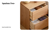 2-Drawer Chest Minimalist Design Bedside Table Large Capacity for College Dorm