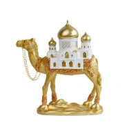 Gold Camel Figurine Painted Accents Ornate Camel Statue Middle Eastern-Inspired