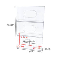 3 Pieces 3 Section Storage Box Clear Wall Mounted Glove Box Holder Easy to Clean