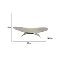 Stainless Steel Fruit Tray Sculptural Oval Fruit Bowl Elevated