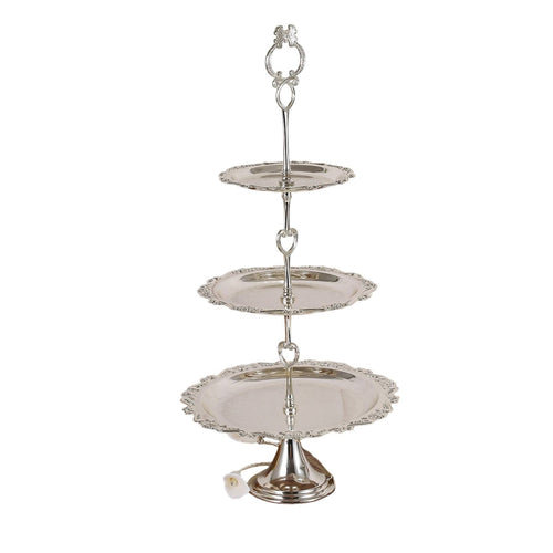 3-Tier Dessert Stand Round Cupcake Stand Easy to Assemble Cupcake rack with Metal Rod for Wedding Planners, Weddings