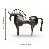 Horse Figurine with Raised Mane Minimalist Horse Figurine Textured Decor for Homeowners, Living Room, Bookshelf