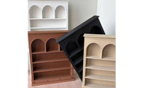 1:12 Scale Bookshelf Detailed Miniature Shelf Realistic Arched Bookcase for Collectors, Hobbyists