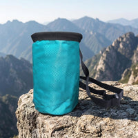 Climbing Chalk Bag, Bouldering Chalk Bag with Drawstring Closure, Zippered Pocket & Nylon Belt, 19x12.5x12.5cm