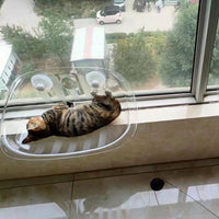Cat Hammock Window Cat Perch with Transparent Dome, 3 Strong Suction Cup Bed for Indoor Pets, Sturdy Non-Foldable Elevated Sunbathing Seat