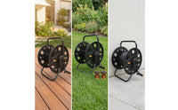 Hose Reel Cart Hand-Crank Hose Reel with Wheels Heavy-Duty for Garage