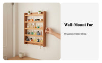 Multi-Tier Wooden Organizer Slim Design Storage Rack Easy Reach for Living Room